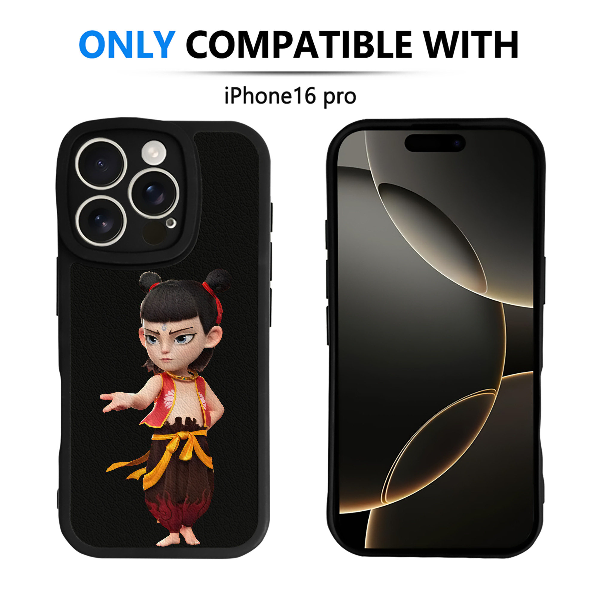 （画像用） Ne Zha 2 ナタ 魔童の大暴れ 【iPhone 16シリーズ対応】シリコンスマホケース（レザー調） 材質：シリコン